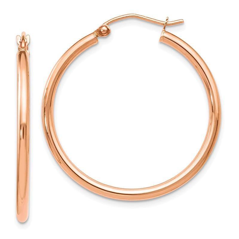 Leslies 14K Rose Gold 2mm Polished Hoop Earrings - Seattle Gold Grillz