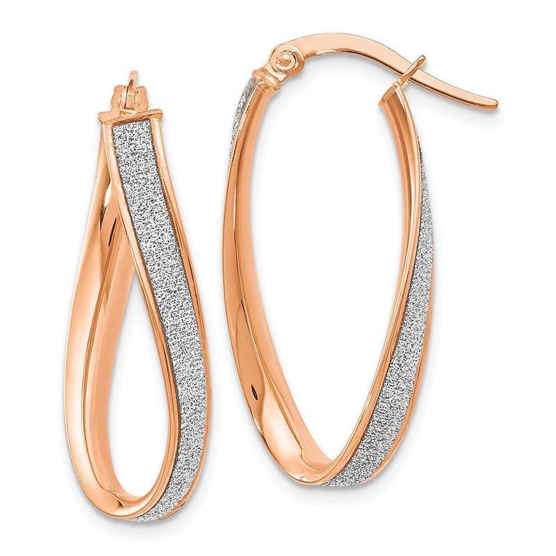 Leslies 14k Rose Gold Glimmer Infused Twist Hoop Earrings - Seattle Gold Grillz