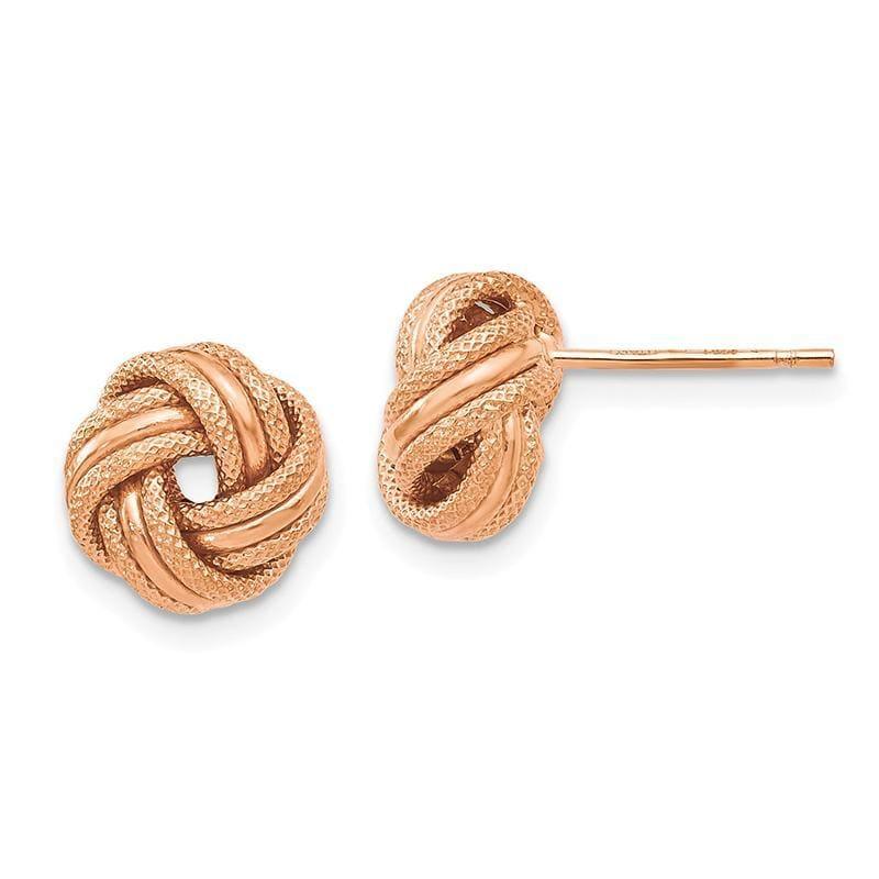 Leslies 14k Rose Gold Knot Polished D-C Post Earrings - Seattle Gold Grillz