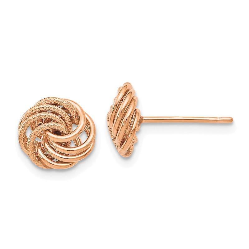 Leslies 14K Rose Gold Polished and Texured Post Earrings - Seattle Gold Grillz