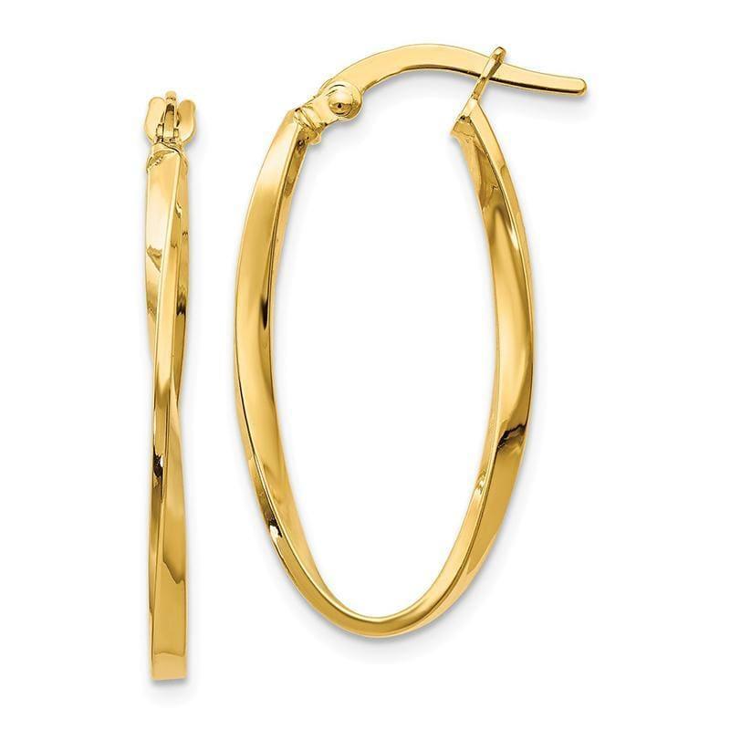 Leslies 14k Twisted Oval Hoop Earrings - Seattle Gold Grillz