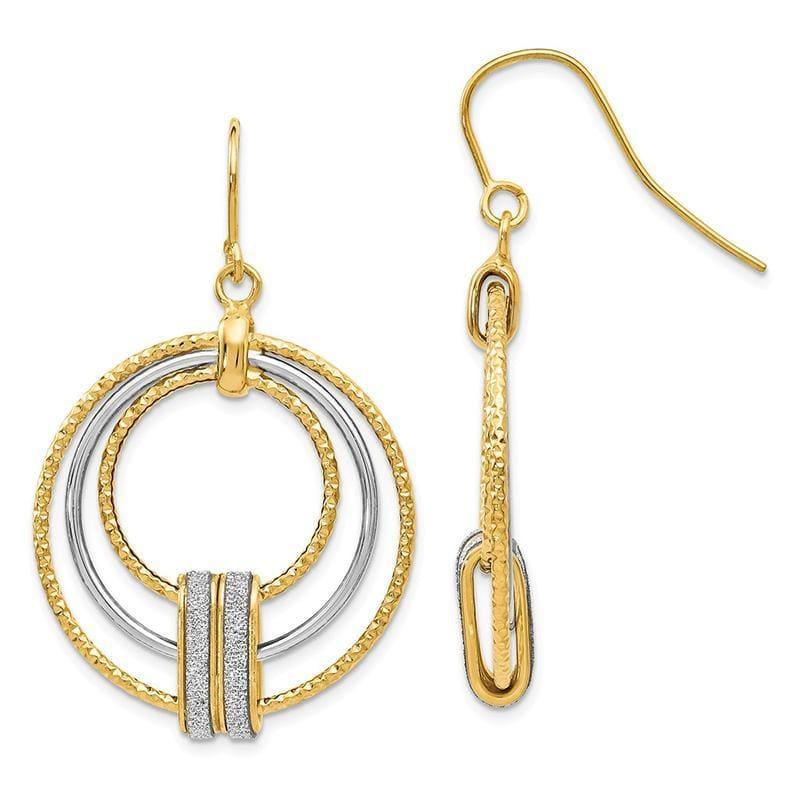 Leslies 14k Two-tone Glimmer Infused Shepherd Hook Earrings - Seattle Gold Grillz