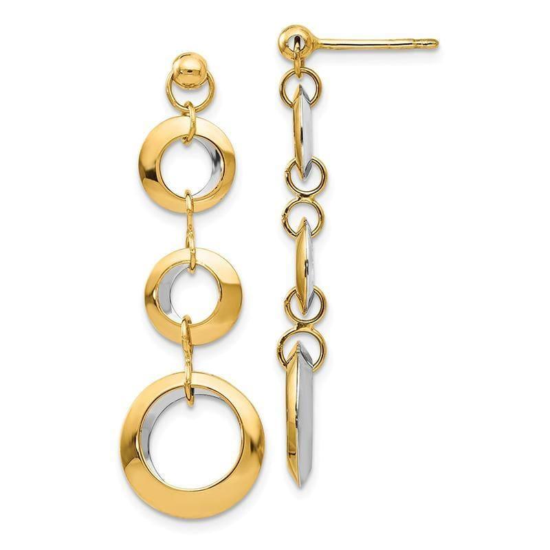 Leslies 14k Two-tone Polished Circle Reversible Post Earrings - Seattle Gold Grillz