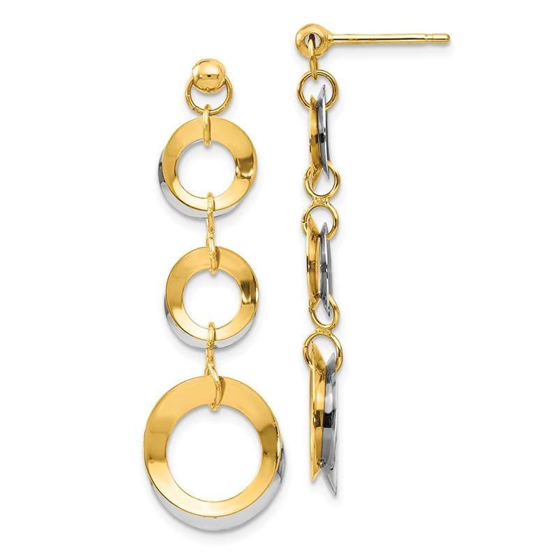 Leslies 14k Two-tone Polished Circle Reversible Post Earrings - Seattle Gold Grillz