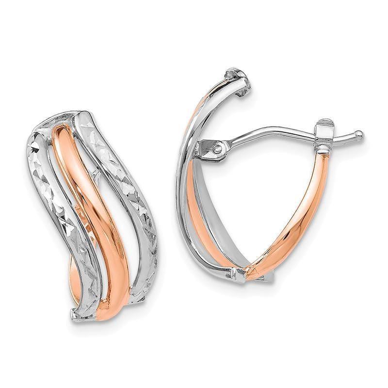 Leslies 14k Two-tone Polished Hinged Hoop Earrings - Seattle Gold Grillz