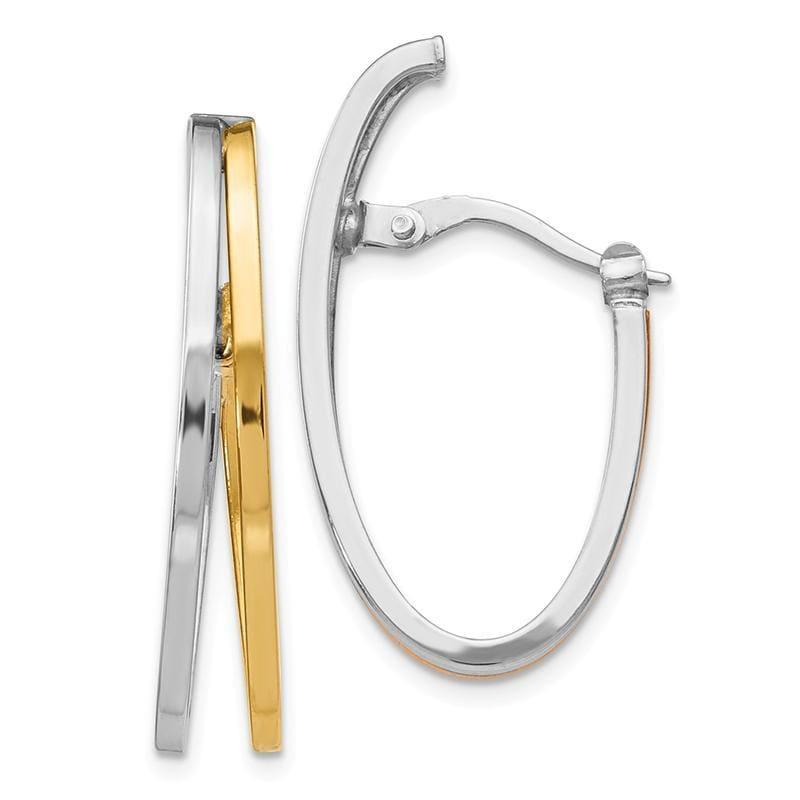 Leslies 14k Two-tone Polished Hoop Earrings - Seattle Gold Grillz