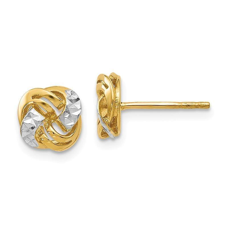 Leslies 14k w-White Rhodium Polished & Diamond-cut Post Earrings - Seattle Gold Grillz
