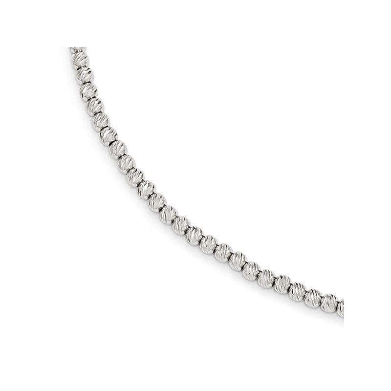 Leslies 14k White Gold Diamond Cut Beaded Bracelet - Seattle Gold Grillz