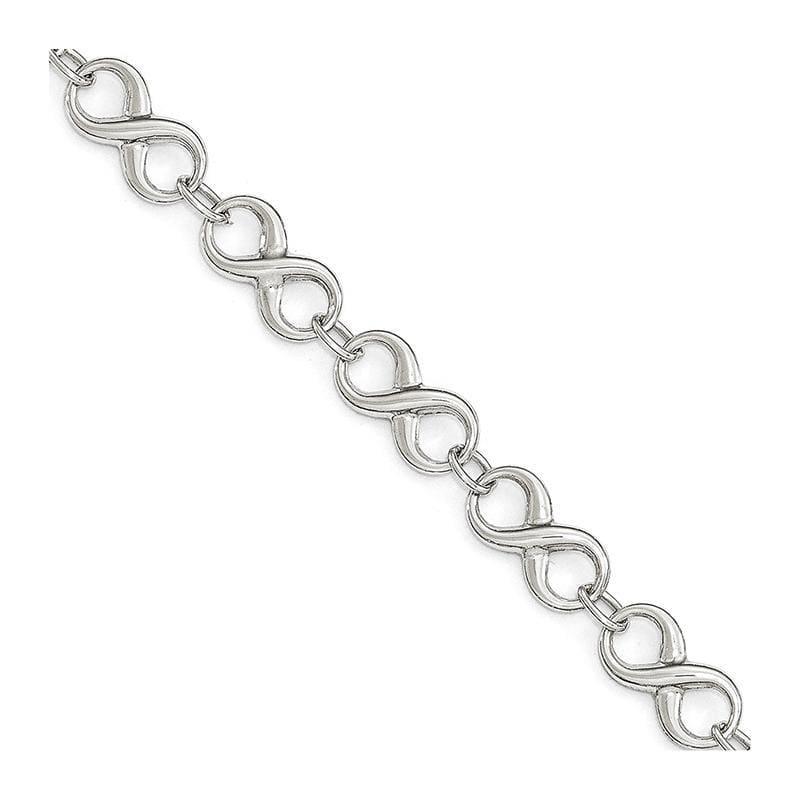 Leslies 14k White Gold Polished Bracelet - Seattle Gold Grillz