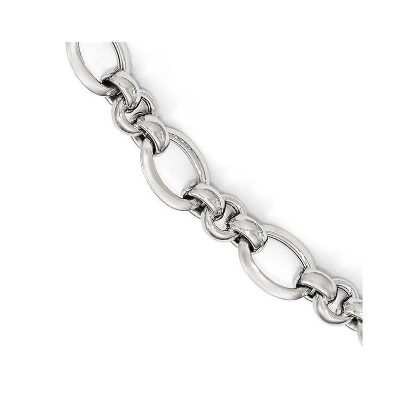 Leslies 14k White Gold Polished Bracelet - Seattle Gold Grillz