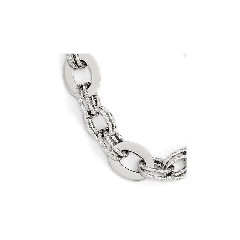 Leslies 14k White Gold Polished D-C Bracelet - Seattle Gold Grillz