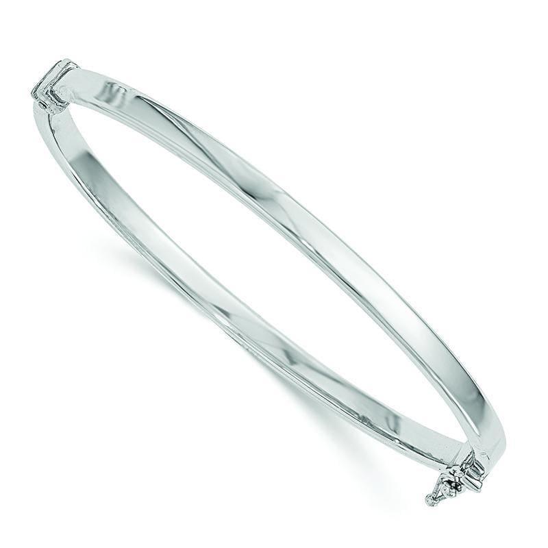 Leslies 14k White Gold Polished Hinged Bangle Bracelet - Seattle Gold Grillz