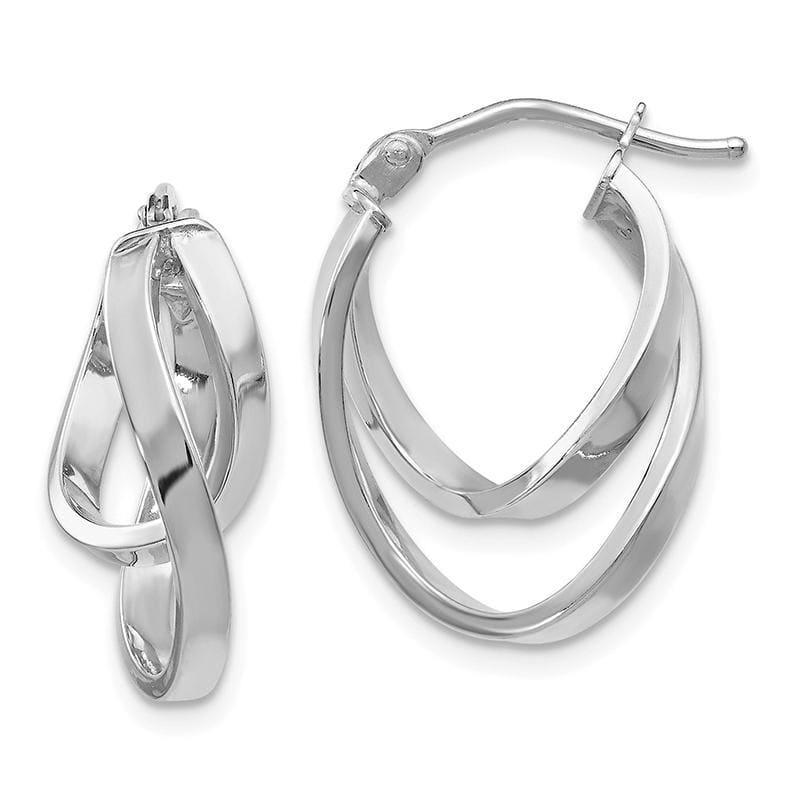 Leslies 14K White Gold Polished Hinged Hoop Earrings - Seattle Gold Grillz