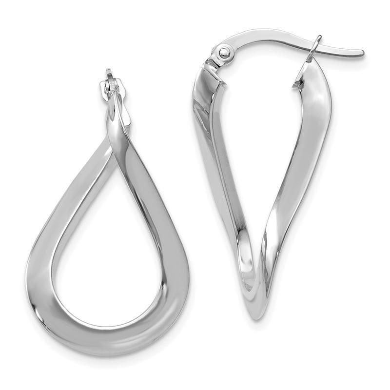 Leslies 14K White Gold Polished Hoop Earrings - Seattle Gold Grillz