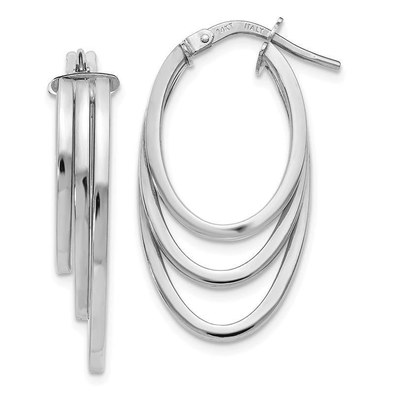 Leslies 14k White Gold Polished Hoop Earrings - Seattle Gold Grillz