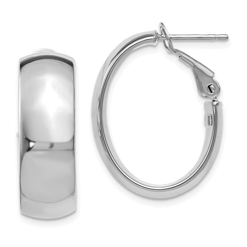 Leslies 14K White Gold Polished Hoop Earrings - Seattle Gold Grillz