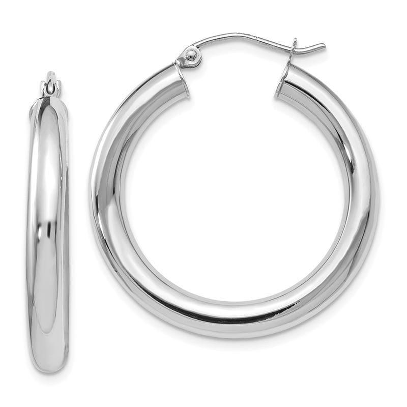 Leslies 14K White Gold Polished Lightweight Hoop Earrings - Seattle Gold Grillz