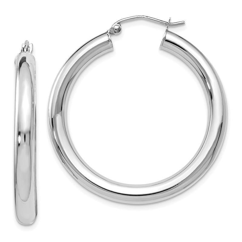 Leslies 14K White Gold Polished Lightweight Hoop Earrings - Seattle Gold Grillz