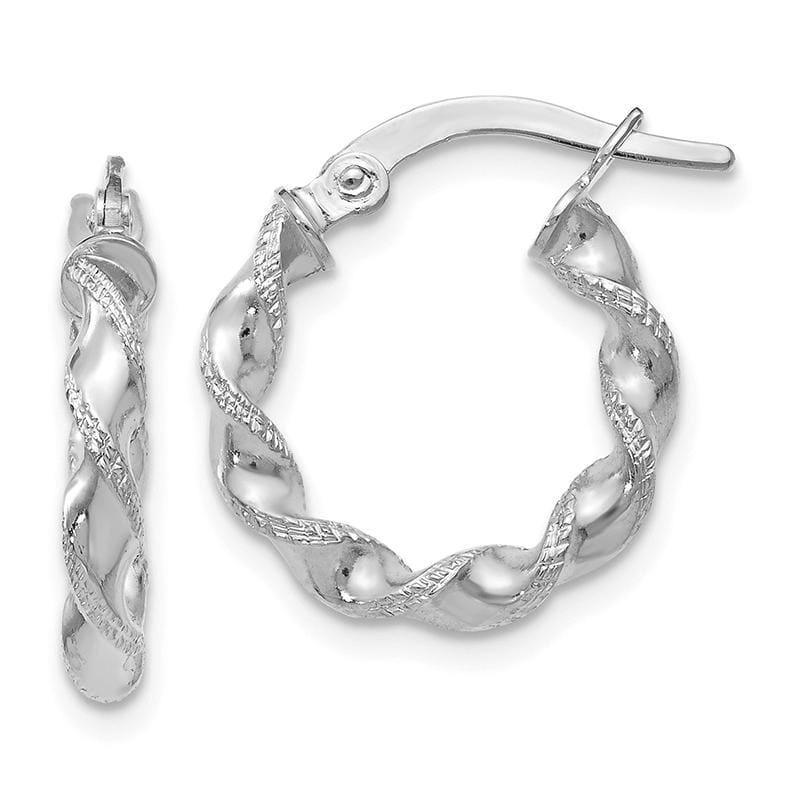 Leslies 14K White Gold Twisted Hoop Earrings - Seattle Gold Grillz