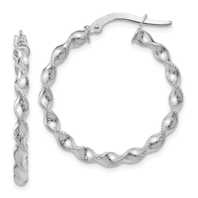 Leslies 14K White Gold Twisted Hoop Earrings - Seattle Gold Grillz