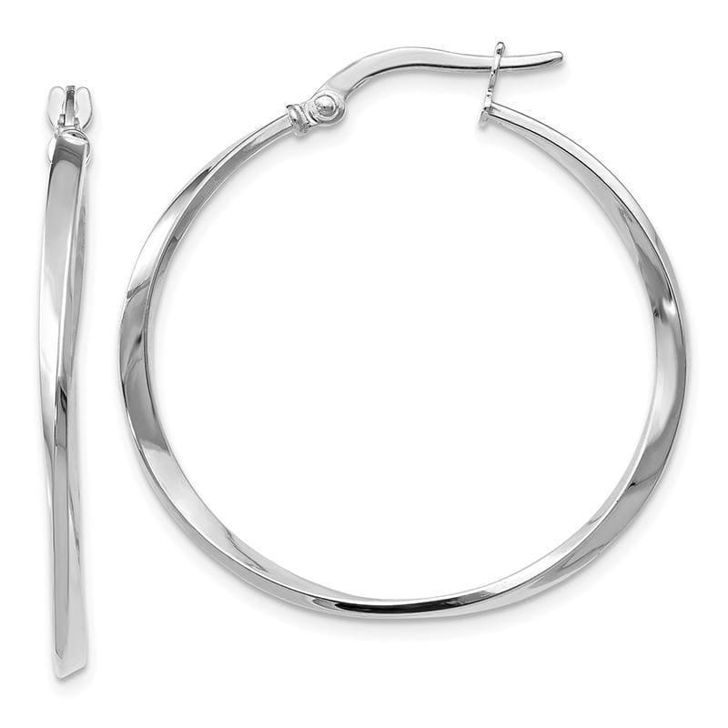 Leslies 14k White Gold Twisted Hoop Earrings - Seattle Gold Grillz