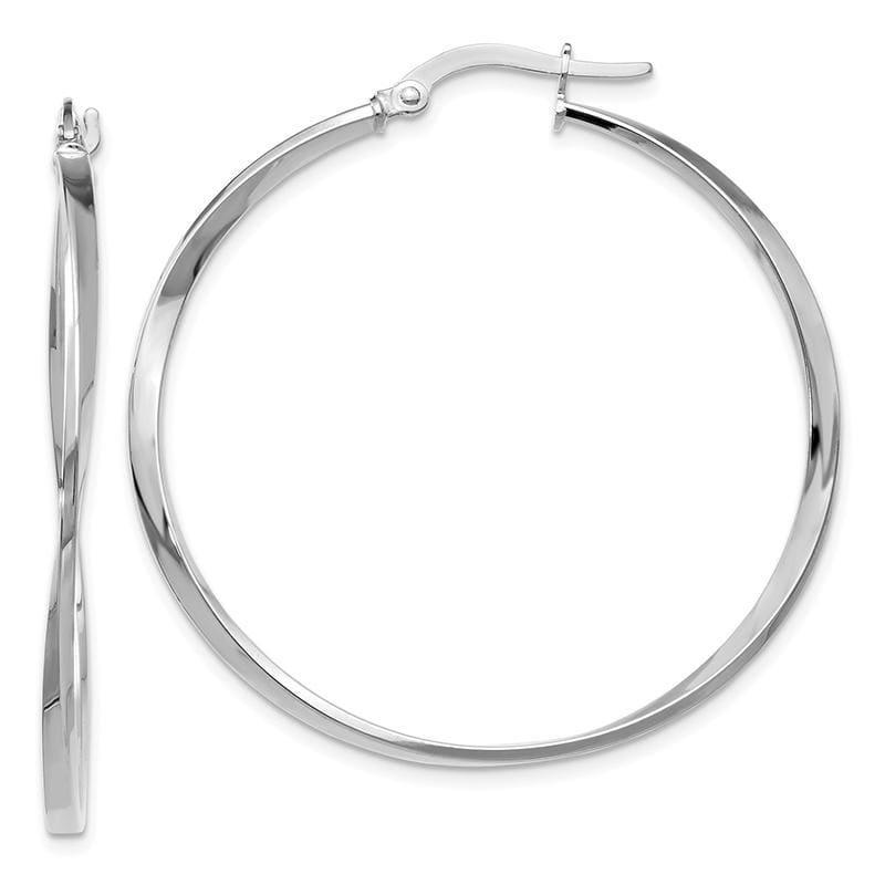 Leslies 14k White Gold Twisted Hoop Earrings - Seattle Gold Grillz