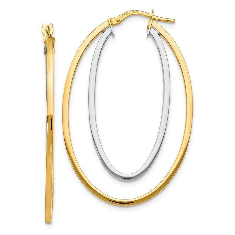 Leslies 14ky 18k White Gold Flash-plated Polished Hoop Earrings - Seattle Gold Grillz