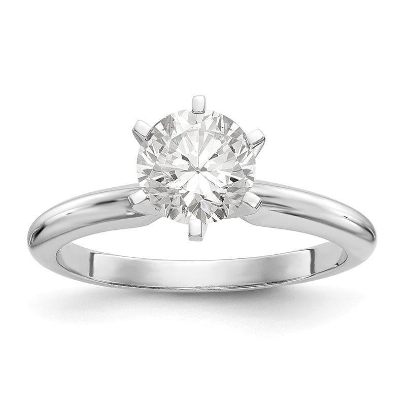 Platinum 1-4ct. Heavy-Weight Half-Round 6-Prong Solitaire Mounting - Seattle Gold Grillz