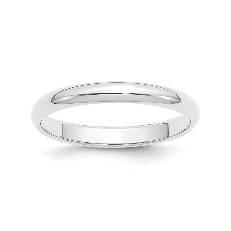Platinum 3mm Half-Round Wedding Band - Seattle Gold Grillz