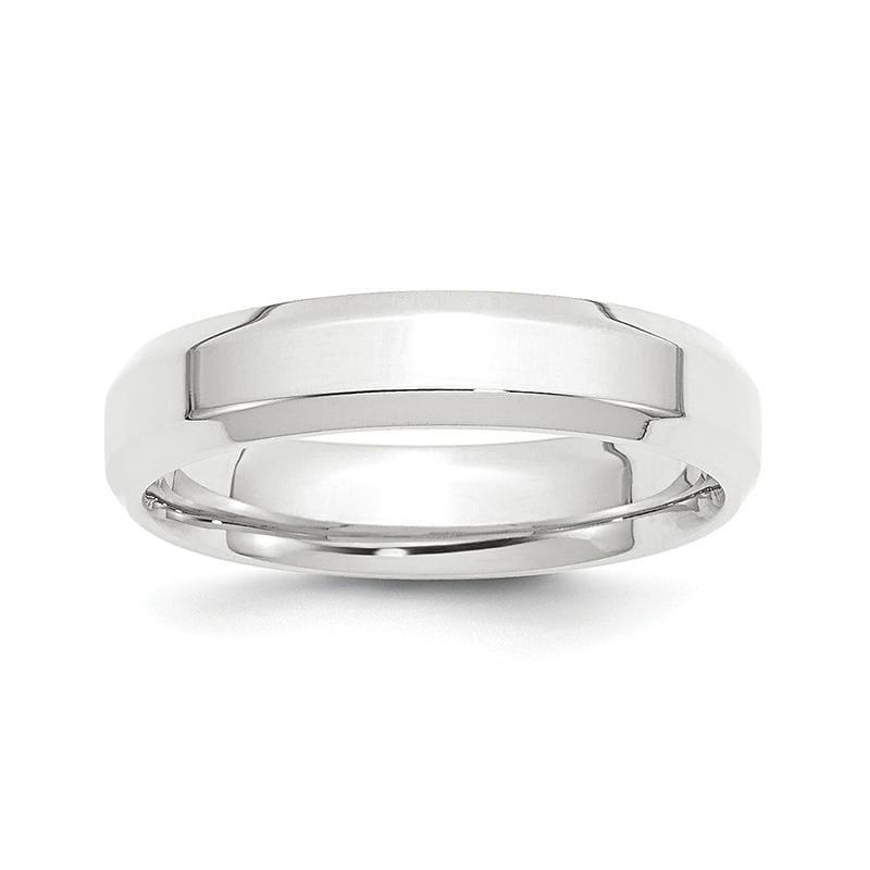 Platinum 5mm Polished Beveled Edge Size 8 Wedding Band - Seattle Gold Grillz