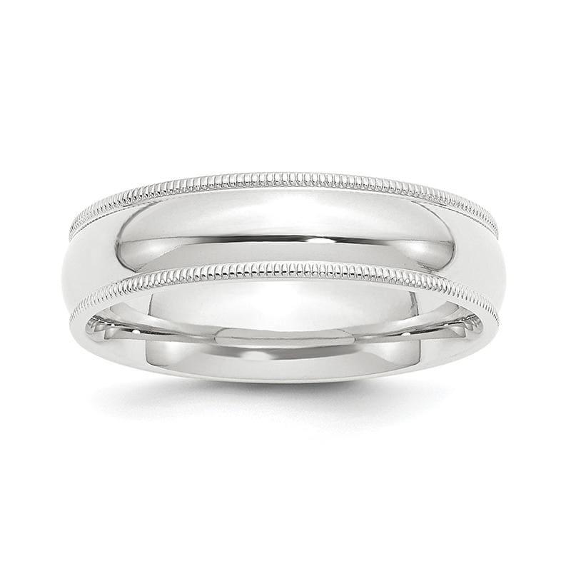 Platinum 6mm Comfort-Fit Milgrain Size 8 Wedding Band - Seattle Gold Grillz