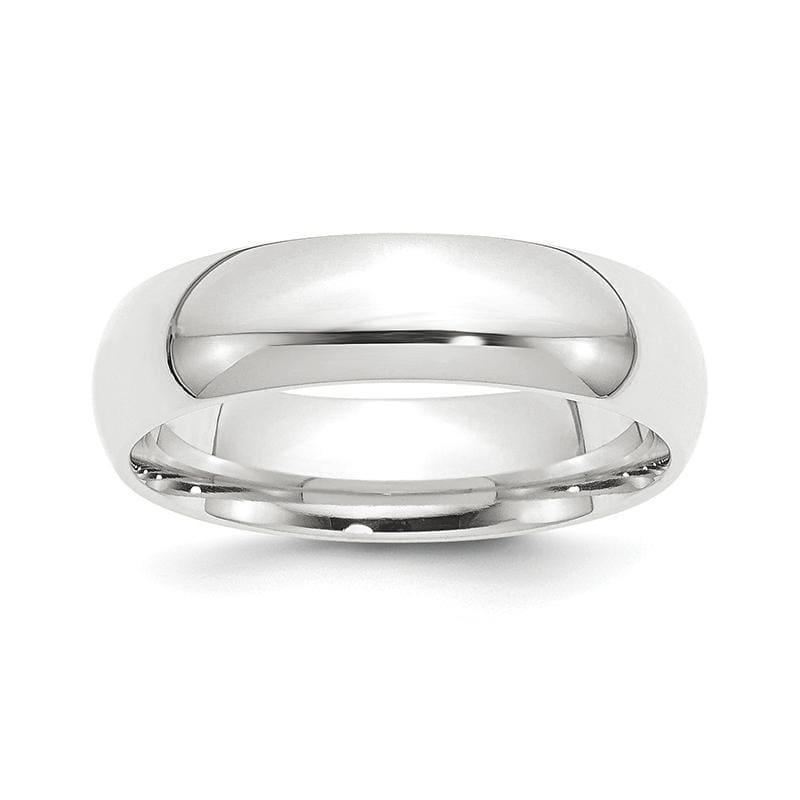 Platinum 6mm Half-Round Comfort Fit Lightweight Band - Seattle Gold Grillz