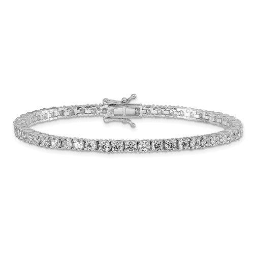 Silver Cubic Zirconia Tennis Bracelet - Seattle Gold Grillz