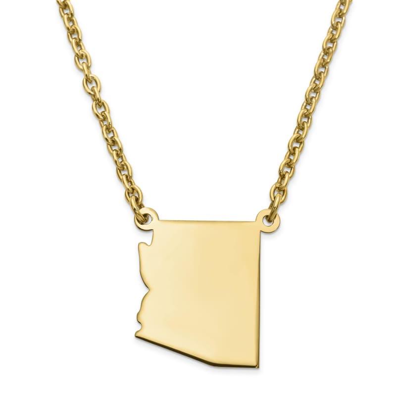 Silver Gold Plated AZ State Pendant with chain - Seattle Gold Grillz
