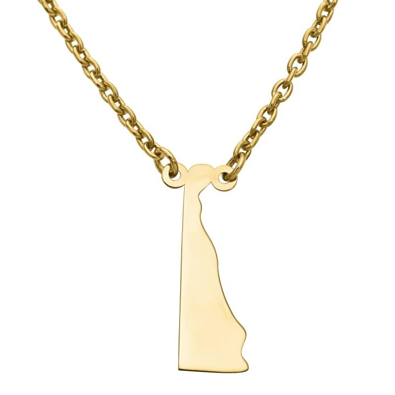 Silver Gold Plated DE State Pendant with chain - Seattle Gold Grillz