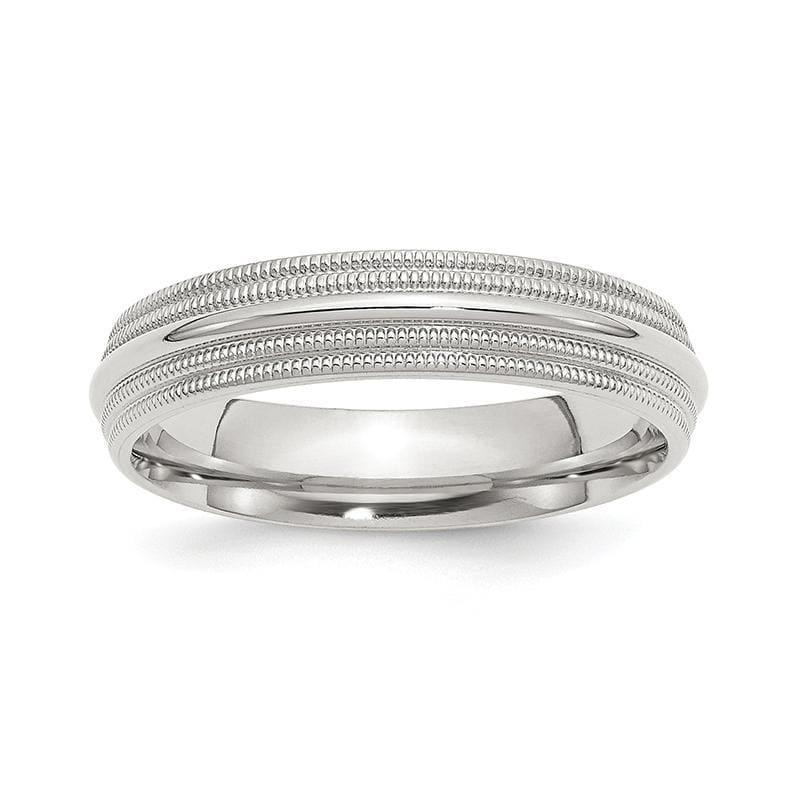 SS 5mm Comfort Fit Double Milgrain Size 10 Band - Seattle Gold Grillz
