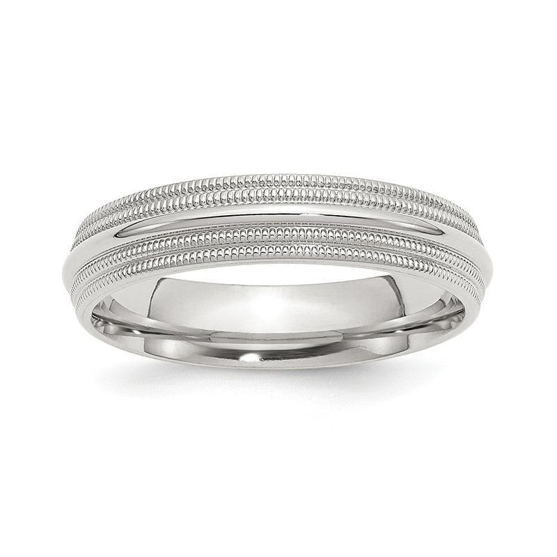 SS 5mm Comfort Fit Double Milgrain Size 12 Band - Seattle Gold Grillz