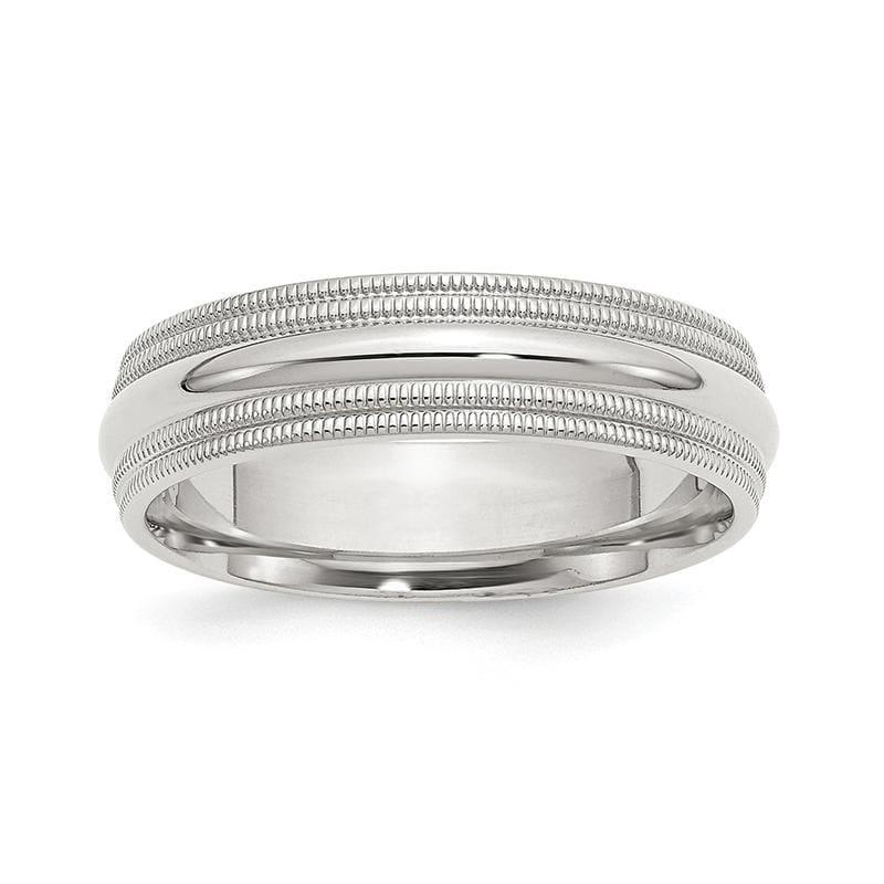 SS 6mm Comfort Fit Double Milgrain Size 13.5 Band - Seattle Gold Grillz
