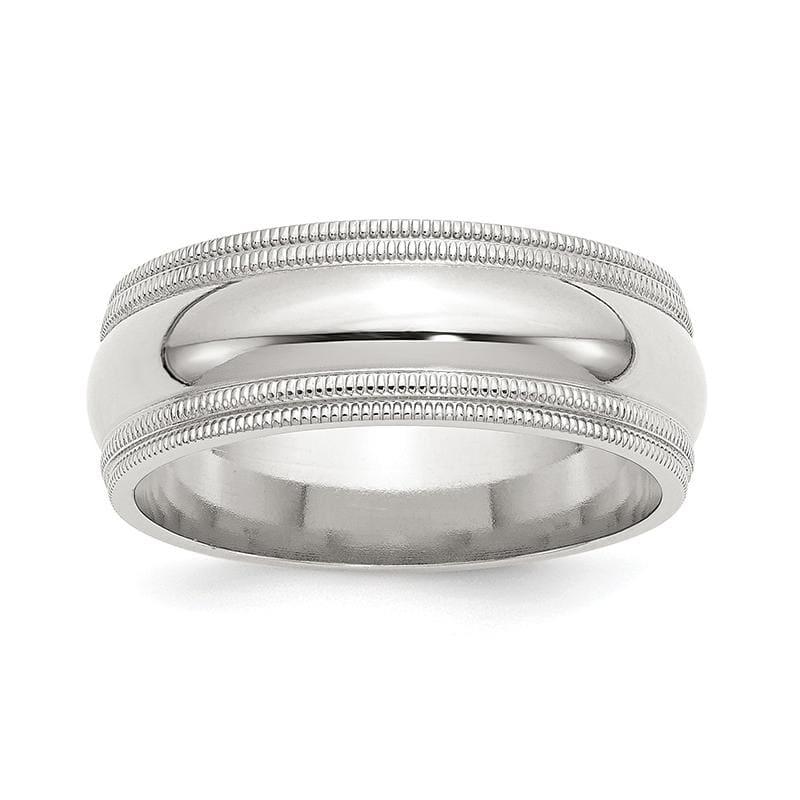 SS 8mm Comfort Fit Double Milgrain Size 7.5 Band - Seattle Gold Grillz