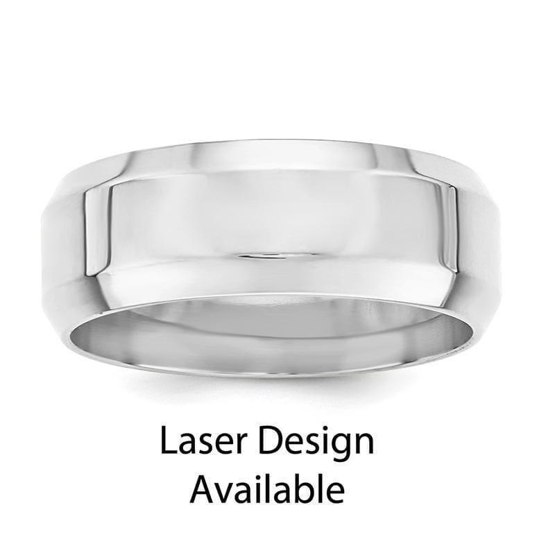 SS-Lasered Design 8mm Bevel Edge Band - Seattle Gold Grillz