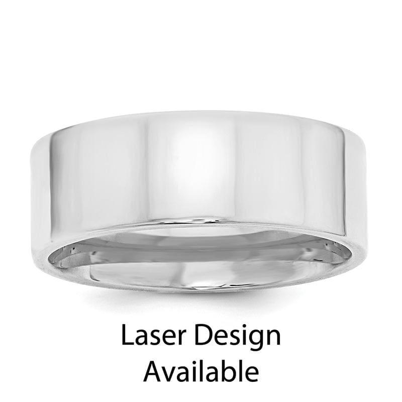 SS-Lasered Design 8mm Flat Size 9 Band - Seattle Gold Grillz