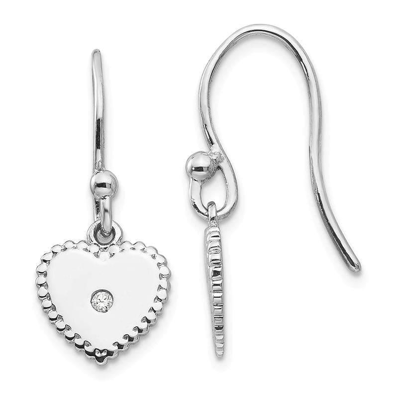 SS White Ice Diamond Heart Dangle Earrings - Seattle Gold Grillz