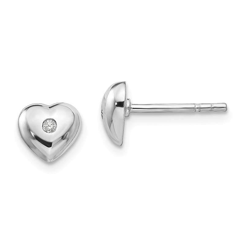 SS White Ice Diamond Heart Post Earrings - Seattle Gold Grillz
