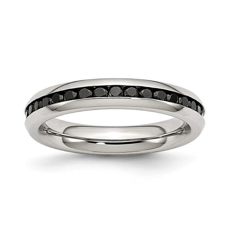 Stainless Steel 4mm Black CZ Ring - Seattle Gold Grillz