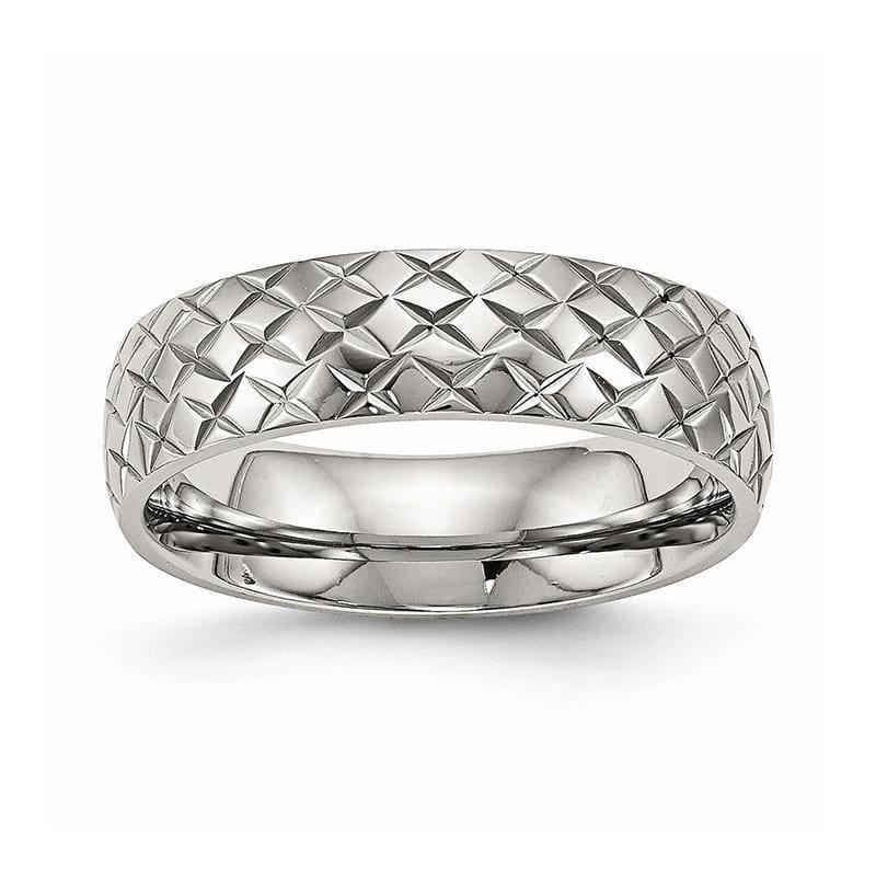 Stainless Steel Polished Textured Ring - Seattle Gold Grillz