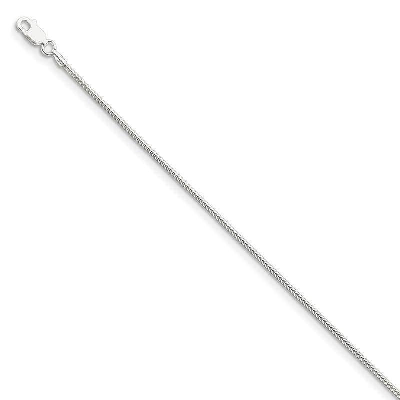 Sterling Silver 1.5mm Round Snake Bracelet - Seattle Gold Grillz