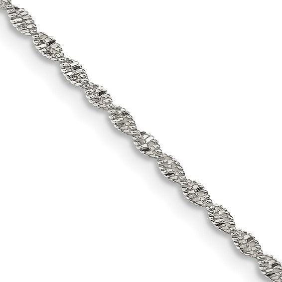 Sterling Silver 1.65mm Twisted Herringbone Chain - Seattle Gold Grillz