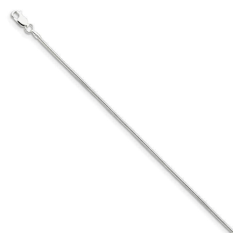 Sterling Silver 1.6mm Round Snake Bracelet - Seattle Gold Grillz