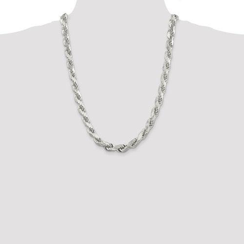 Sterling Silver 10.25mm Diamond-cut Rope Chain - Seattle Gold Grillz