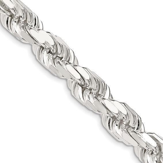 Sterling Silver 10.25mm Diamond-cut Rope Chain - Seattle Gold Grillz